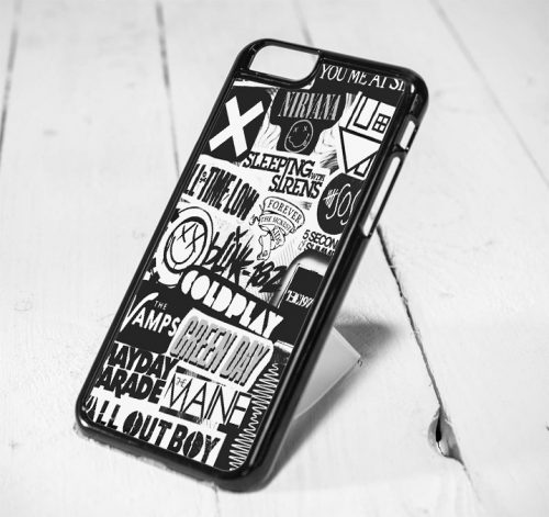 Band Symbol Collage, Nirvana, Coldplay Protective iPhone 6 Case, iPhone 5s Case, iPhone 5c Case, Samsung S6 Case, and Samsung S5 Case