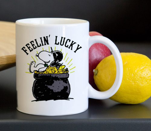 Snoopy Feelin Lucky Tea Coffee Classic Ceramic Mug 11oz