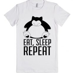 Pokemon Snorlax Eat Sleep Repeat Unisex Premium T shirt Size S,M,L,XL,2XL