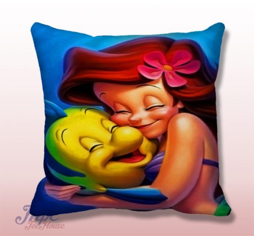 Ariel Little Mermaid Cute Throw Pillow Cover