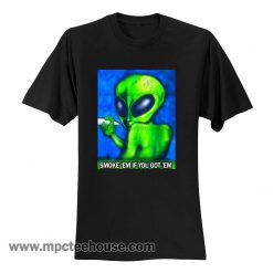 90's Distressed Smoking Alien Grunge T Shirt