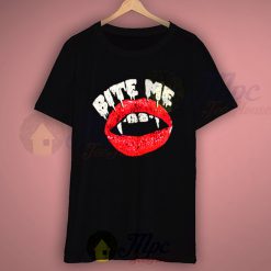 Bite Me Vampire Lips Halloween T Shirt