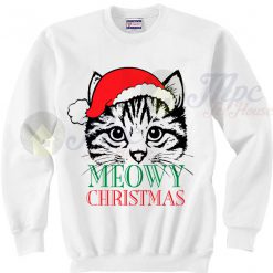 Cute Cat Meowy Christmas Sweater
