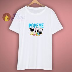 Popeye Vintage Distressed Group With Logo T shirt