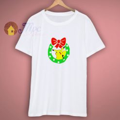 Christmas Pikachu with Wreath T shirt