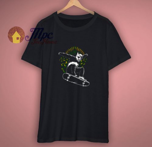 Funny Panda Skateboard T Shirt