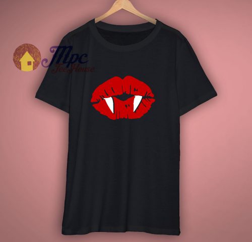 Vampire Teeth Kissy Lips T Shirt