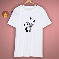 Vansty Bamboo Panda Stickers 100 Cotton T Shirt