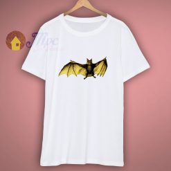 Vintage Engraving Of A Flying Bat Printed On A T Shirt