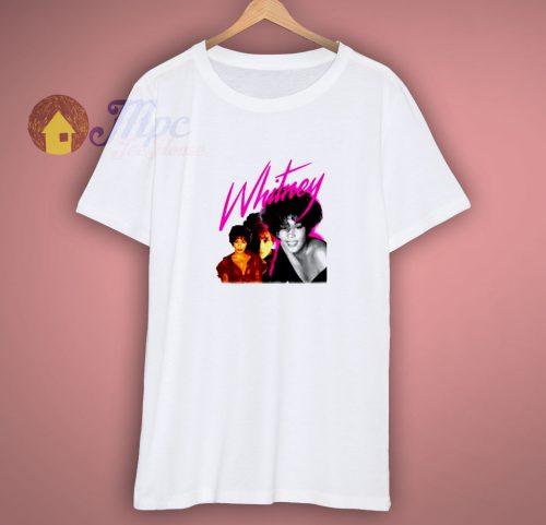 Whitney Houston Official Pink Collage Retro T Shirt