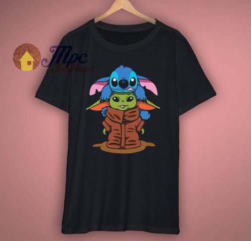 Stitch with Baby Yoda T Shirt
