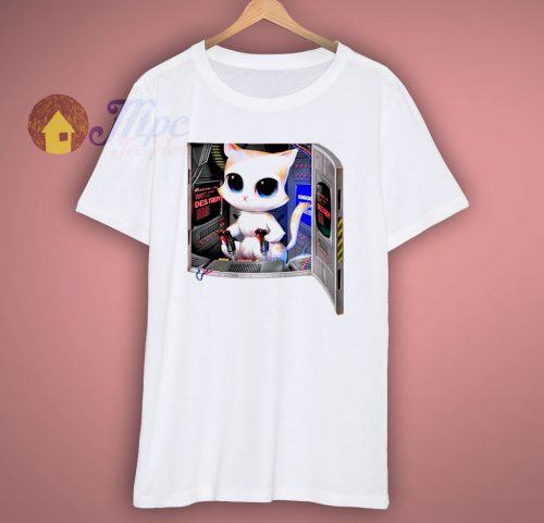 Little Kitty Robot Pilot Cute T Shirt
