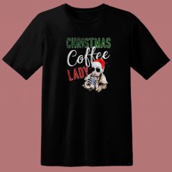 Christmas Coffee Lady 80s T Shirt
