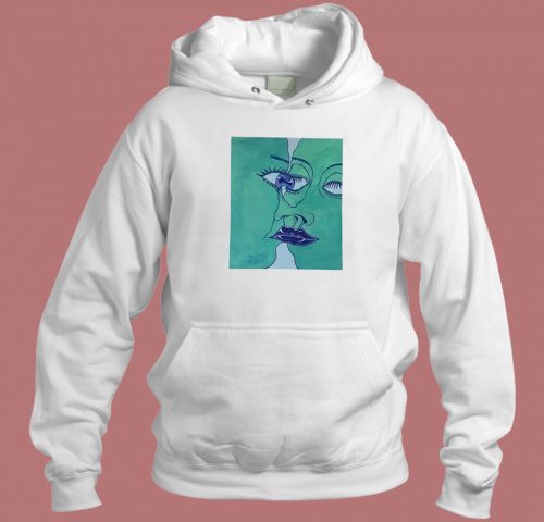 Two Green Faces Vintage Hoodie Style