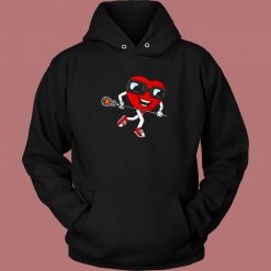 Valentines Day Heart Holding Lacrosse Hoodie Style