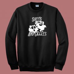 Ghost Sheets Giggles Pun Funny 80s Sweatshirt