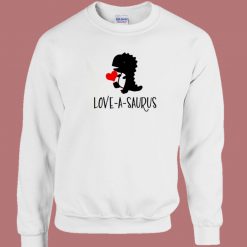 Love A Saurus Valentine Day 80s Sweatshirt