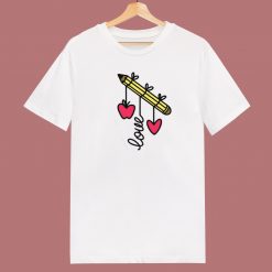 Love Pencil Valentine Teacher 80s T Shirt Style