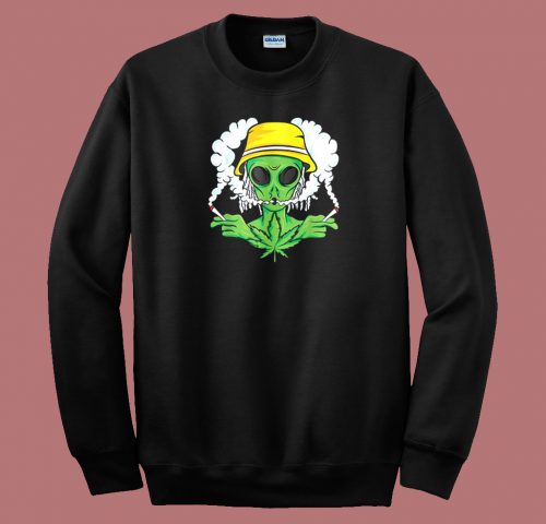 Space Lover Weed Cannabis Funny 80s Sweatshirt