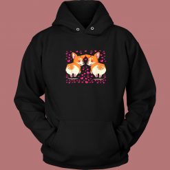 Valentines With Corgi Cute Hearts Hoodie Style