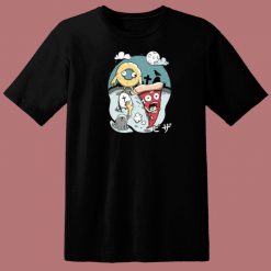 Spooky Night Pizza Funny 80s T Shirt Style