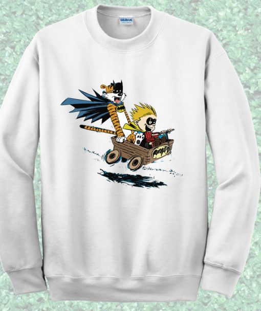 Calvin Hobbes Batman Explorer Crewneck Sweatshirt