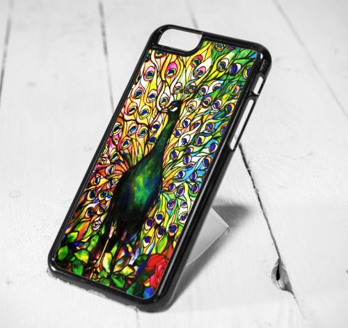 Peacock Stained Glass Protective iPhone 6 Case, iPhone 5s Case, iPhone 5c Case, Samsung S6 Case, and Samsung S5 Case