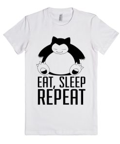 Pokemon Snorlax Eat Sleep Repeat Unisex Premium T shirt Size S,M,L,XL,2XL