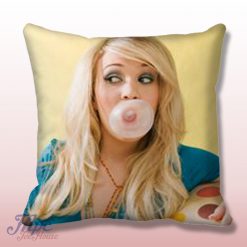Carrie Underwood Buble Gum Throw Pillow Cover