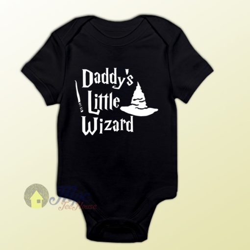Daddy's Little Wizard Harry Potter Style Baby Onesie