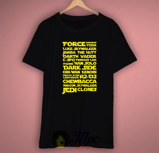 Starwars Force Emperor Typhography T Shirt