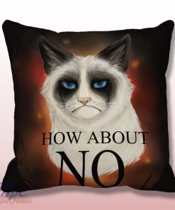 Grumpy Cat No Quote Throw Pillow Cover