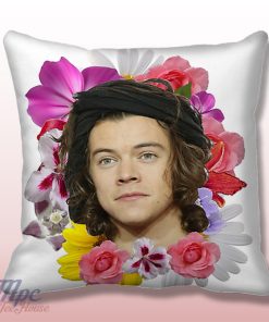 Harry STyles One Direction Floral Throw Pillow Cover