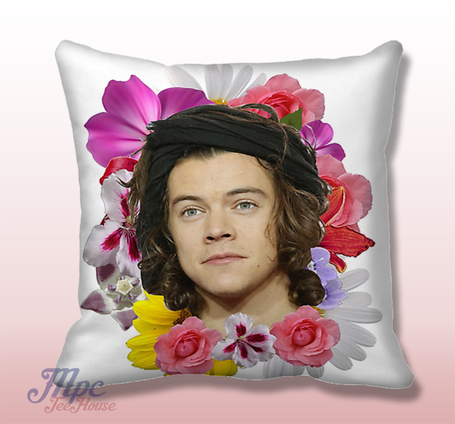 Harry STyles One Direction Floral Throw Pillow Cover – Mpcteehouse