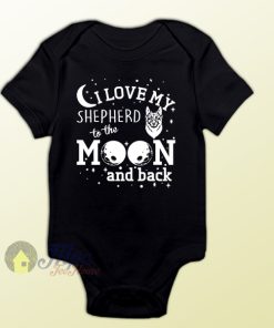 Love My Shepherd To The Moon Baby Onesie