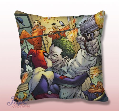 Love Joker and Harley Quinn Throw Pillow Cover