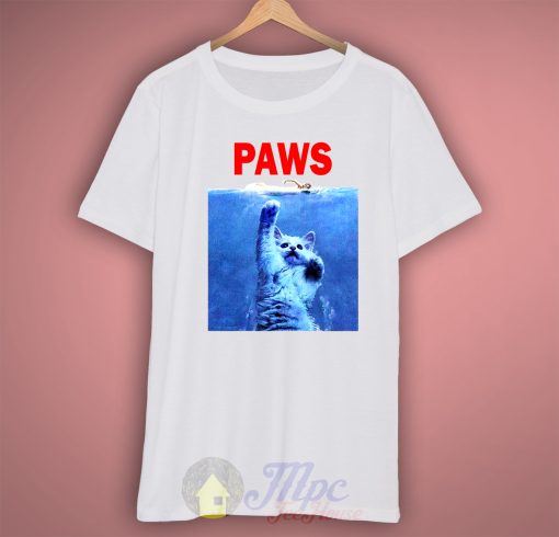 Paws Cat Jaws Parody T Shirt