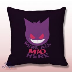 Pokemon Gengar Cat Smile Throw Pillow Cover