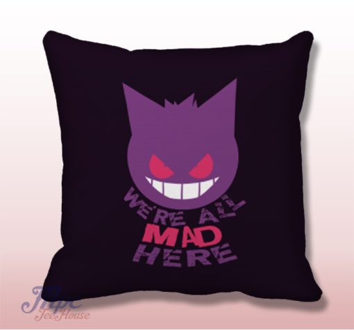 Pokemon Gengar Cat Smile Throw Pillow Cover