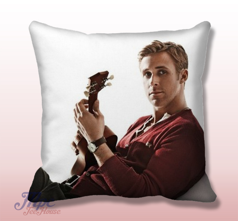 Ryan Gosling With Guitar Throw Pillow Cover – Mpcteehouse: 80s Tees