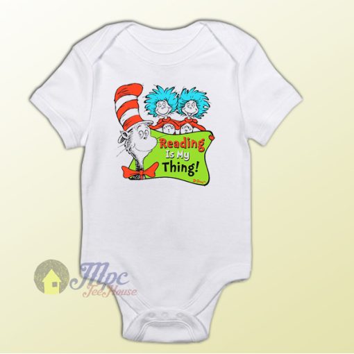 Dr Seuss Reading is My Thing Baby Onesie