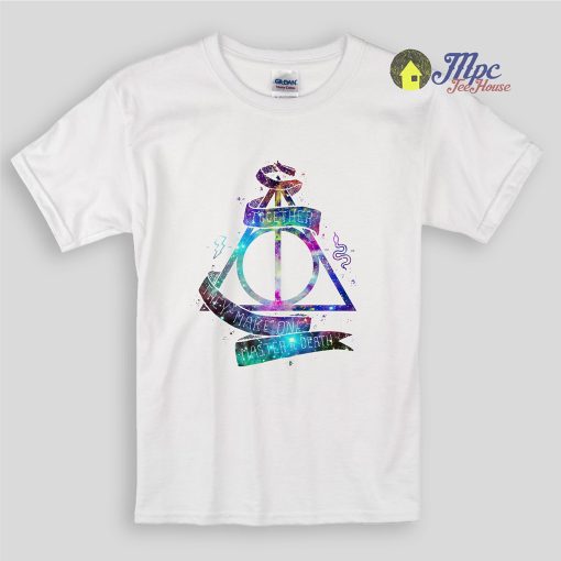 Harry Potter Deathly Hallows Galaxy Kids T Shirts
