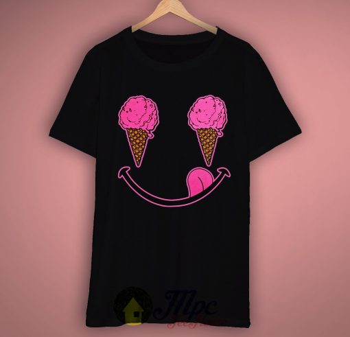 Ice Cream Smile Black T Shirt