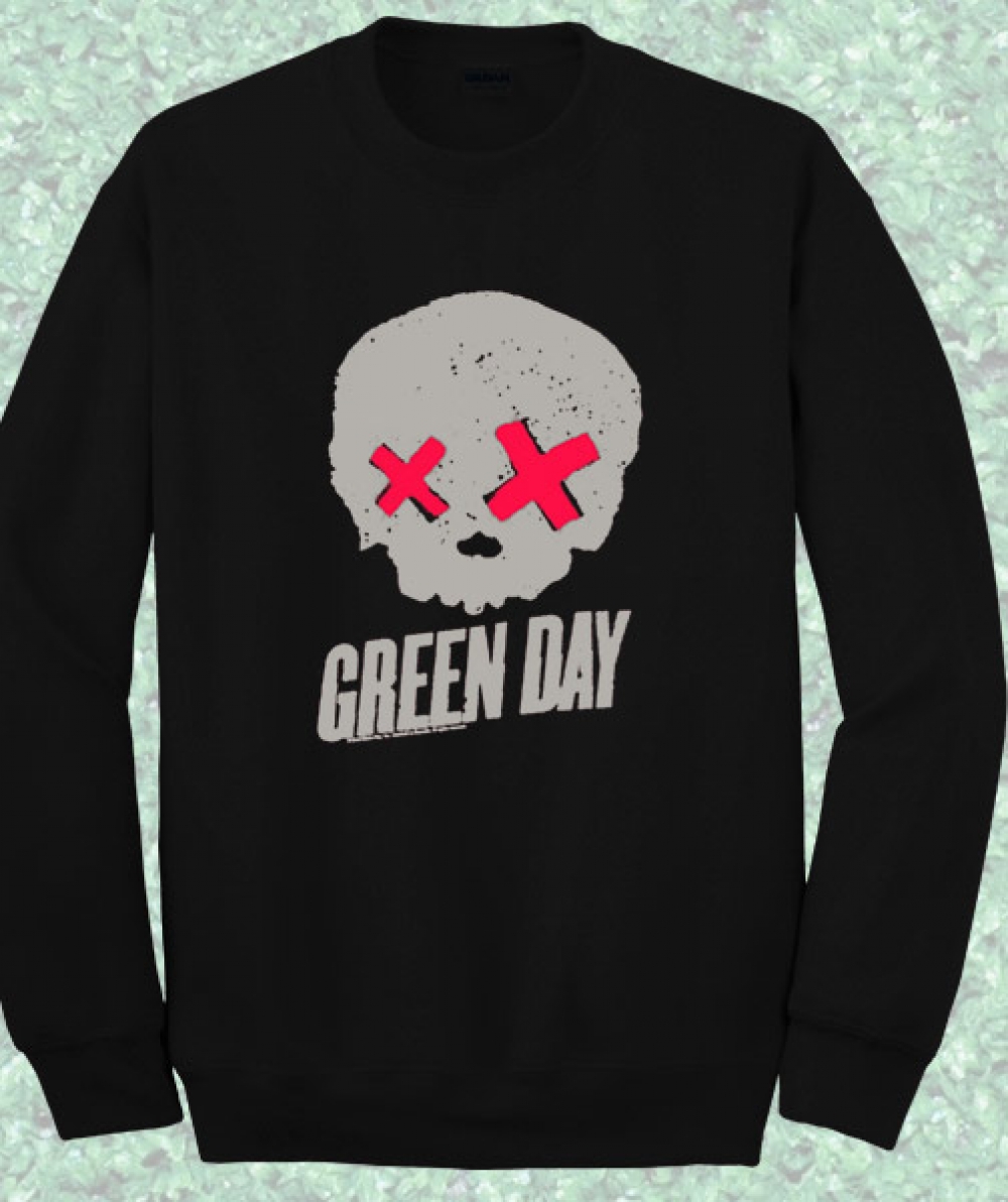 Green Day Skull Sweatshirt – Mpcteehouse: 80s Tees