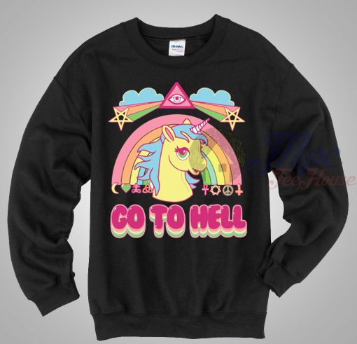 Unicorn Go to Hell Unisex Crewneck Sweatshirt