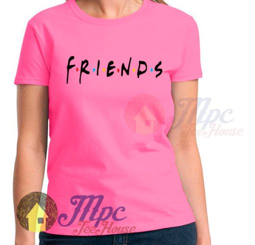 Friends Tv Show Symbol Print on Pink T Shirt
