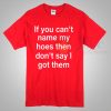 Celebrity Slogan Tee If You Can't Name My Hoes T Shirt