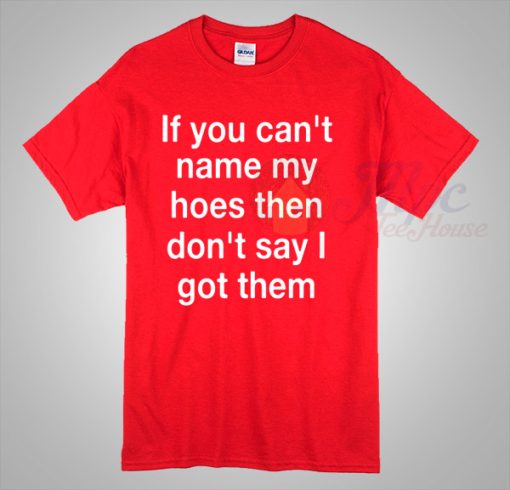 Celebrity Slogan Tee If You Can't Name My Hoes T Shirt