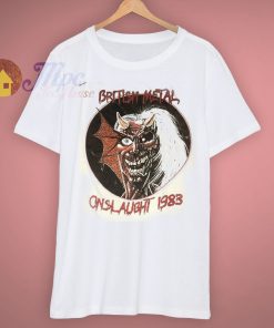 British Metal On Slaught Tour Vintage Iron Maiden T Shirt
