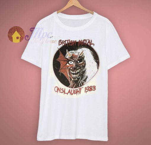 British Metal On Slaught Tour Vintage Iron Maiden T Shirt